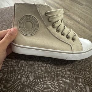 Burberry Kids Beige High-Top Sneakers